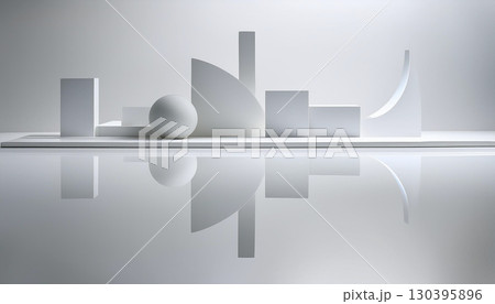 ミニマリスト建築,シンプルなデザイン,幾何学的なデザイン,Generative AI,AI画像 130395896