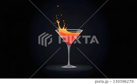 Artistic Cocktail Photography Featuring Modern Minimalist Splash Style 130396279