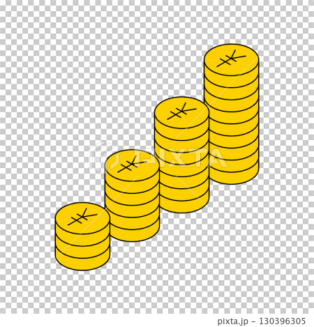積み上がる お金 グラフ コイン 増える 上昇 積み上がる お金 グラフ コイン 増える 上昇 130396305