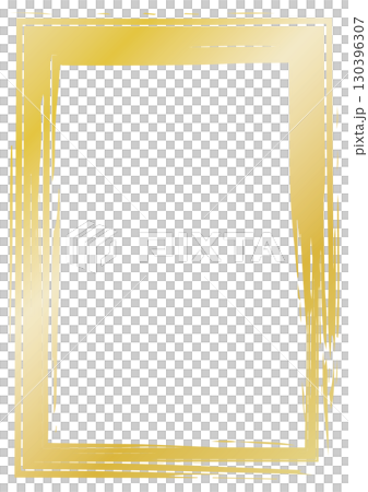 Gold Japanese style handwritten frame vertical vector Gold Japanese style handwritten frame vertical vector 130396307