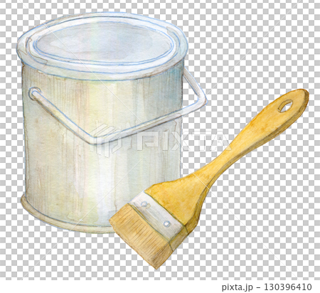ペンキで塗る　水彩イラスト　塗装 130396410