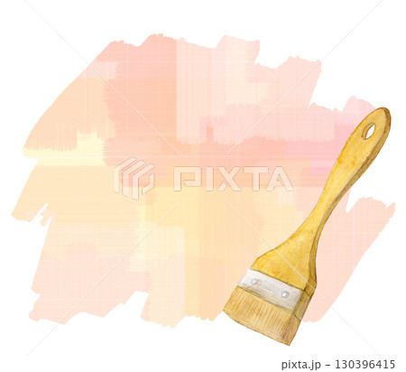 ペンキで塗る　水彩イラスト　塗装 130396415