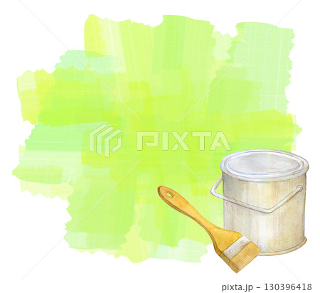 ペンキで塗る　水彩イラスト　塗装 130396418