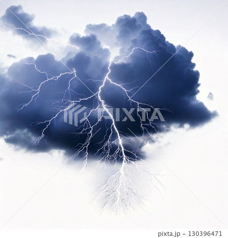 雷雲と稲光イメージのイラスト素材 [130396471] - PIXTA