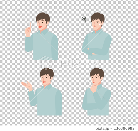 Illustration set of men in casual clothes Illustration set of men in casual clothes 130396998