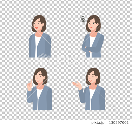 Female business people with various expressions Female business people with various expressions 130397001