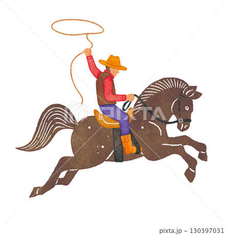 馬に乗ったカウボーイ cowboy horse 馬に乗ったカウボーイ cowboy horse 130397031
