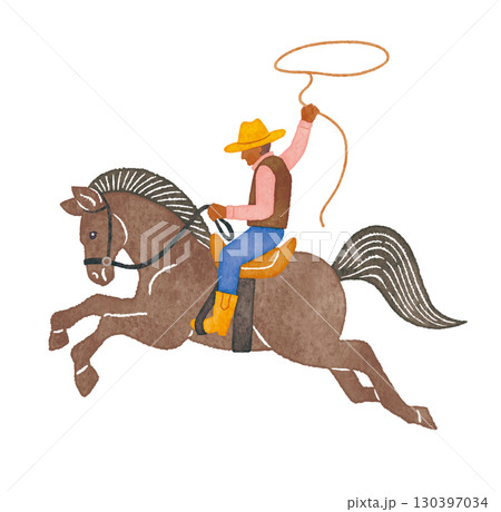 馬に乗ったカウボーイ cowboy horse 馬に乗ったカウボーイ cowboy horse 130397034