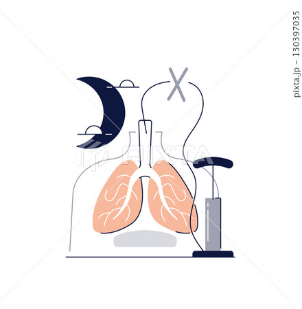 sleep apnea,flat design icon vector illustration 130397035
