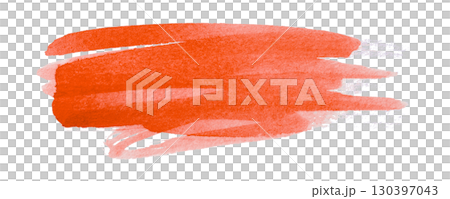 red watercolor background. Artistic hand paint. Isolated on transparent background. 130397043
