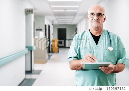 Professional Doctor in Medical Uniform in Hospital Interior Professional Doctor in Medical Uniform in Hospital Interior 130397182