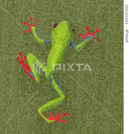 Red eyes frog mosaic 130397202