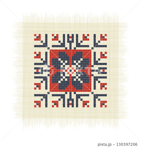 Romanian embroidery vector motif, symbol 4 Romanian embroidery vector motif, symbol 4 130397206