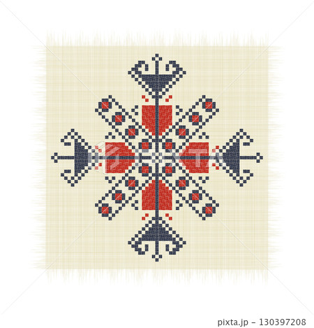 Romanian embroidery vector motif, symbol 6 Romanian embroidery vector motif, symbol 6 130397208
