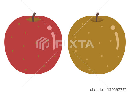 りんごと梨のイラストセット 130397772