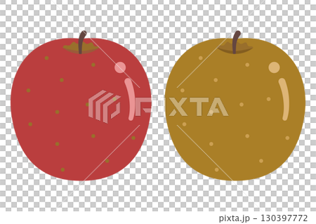 りんごと梨のイラストセット 130397772