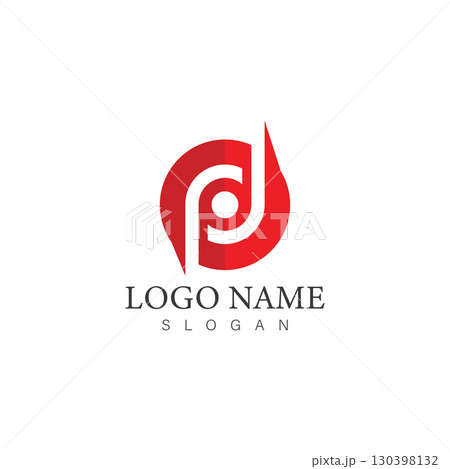 dp or pd letter logo design template vector 130398132
