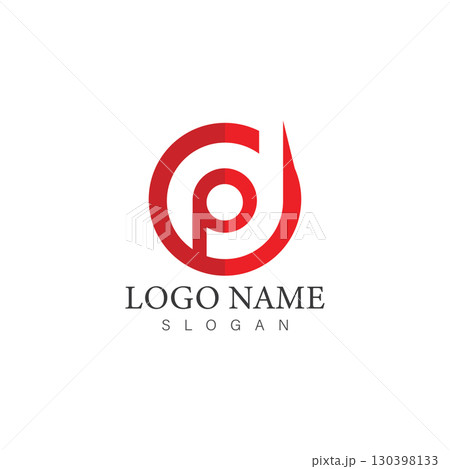 dp or pd letter logo design template vector dp or pd letter logo design template vector 130398133