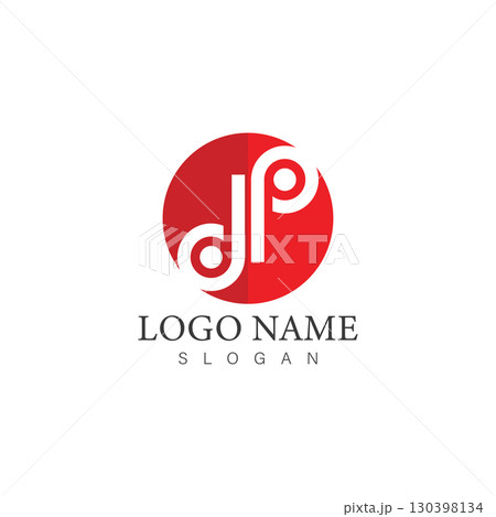 dp or pd letter logo design template vector 130398134