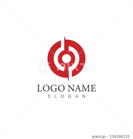 dp or pd letter logo design template vector 130398135