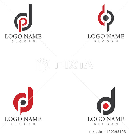 dp or pd letter logo design template vector 130398168