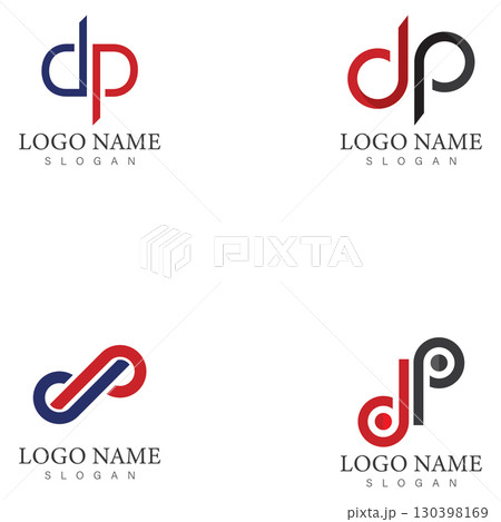 dp or pd letter logo design template vector 130398169