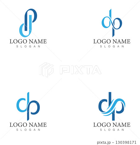 dp or pd letter logo design template vector dp or pd letter logo design template vector 130398171