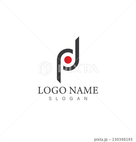 dp or pd letter logo design template vector 130398193