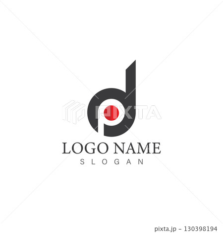 dp or pd letter logo design template vector 130398194