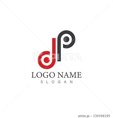 dp or pd letter logo design template vector 130398195