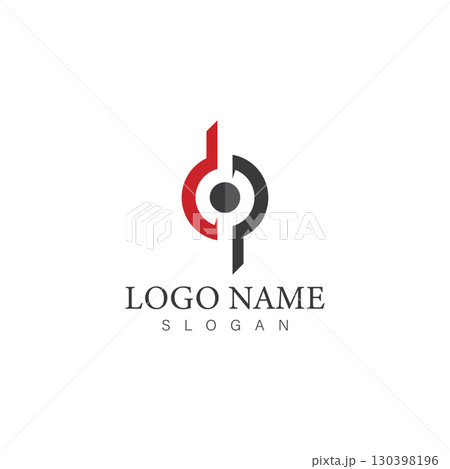 dp or pd letter logo design template vector 130398196