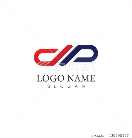 dp or pd letter logo design template vector 130398197