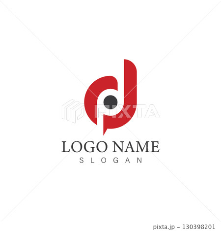 dp or pd letter logo design template vector 130398201