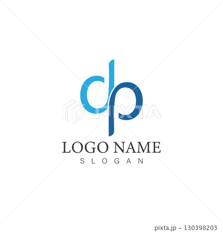 dp or pd letter logo design template vector 130398203