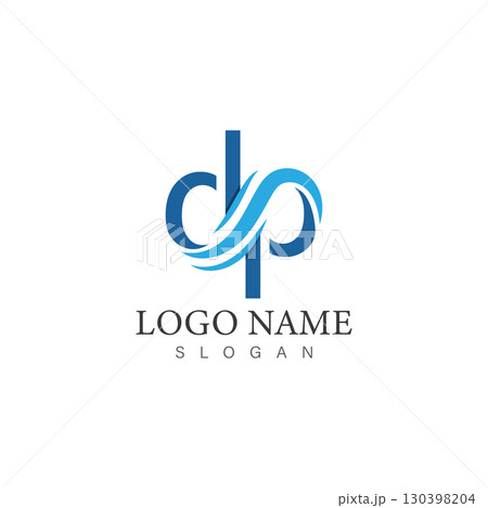 dp or pd letter logo design template vector dp or pd letter logo design template vector 130398204