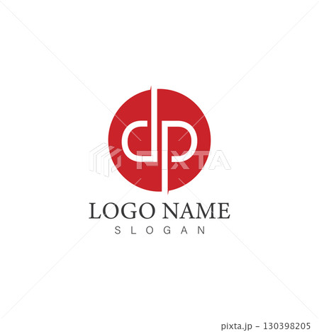 dp or pd letter logo design template vector dp or pd letter logo design template vector 130398205