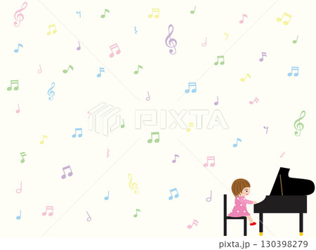 ピアノを弾く女の子の壁紙 130398279