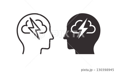 Stress icons. Symbol of burnout or emotional pressure. Vector illustration. 130398945