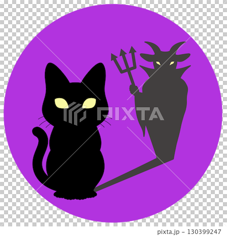 Halloween_Black cat and devil 130399247