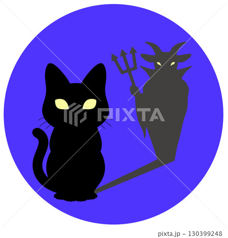 ハロウィン_黒猫と悪魔 ハロウィン_黒猫と悪魔 130399248