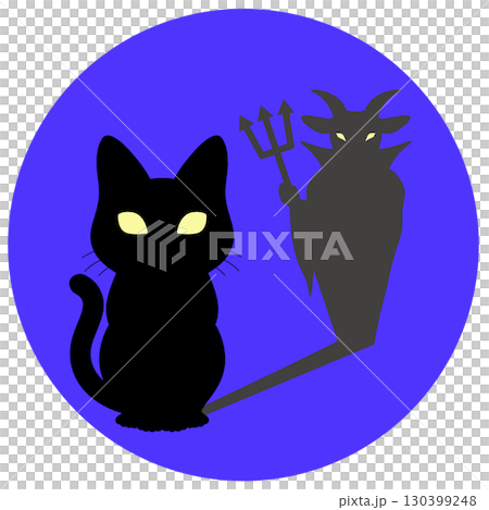 ハロウィン_黒猫と悪魔 ハロウィン_黒猫と悪魔 130399248