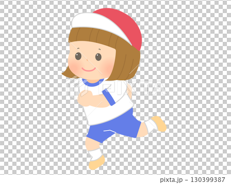 運動会_走る_女の子2 130399387