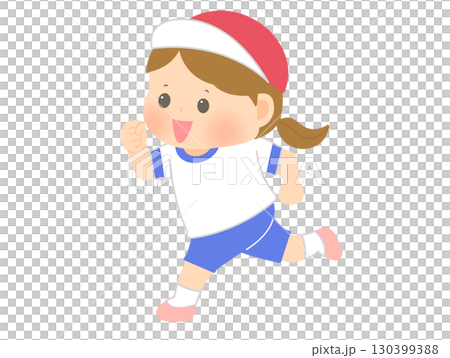 運動会_走る_女の子1 130399388