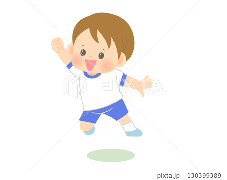 運動会_ジャンプ_男の子 130399389