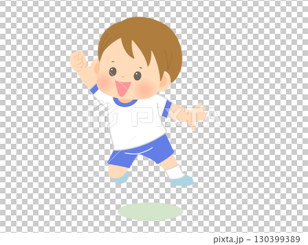 運動会_ジャンプ_男の子 130399389