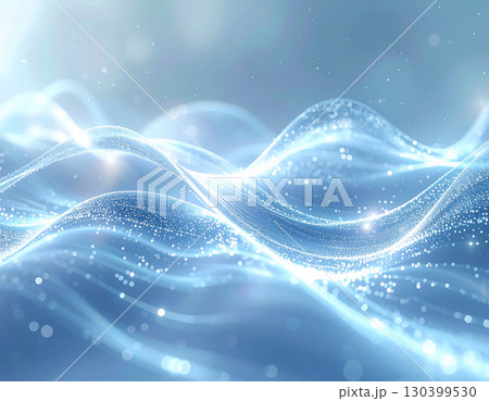 優雅な波模様とボケの背景 130399530