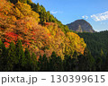 日本の山岳地帯を彩る美しい紅葉と青空 130399615