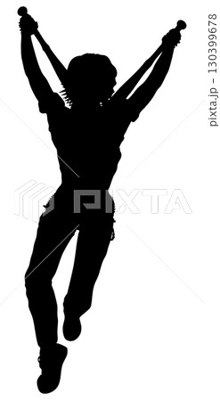 Woman with Spiked Bat Weapon Silhouette Woman with Spiked Bat Weapon Silhouette 130399678