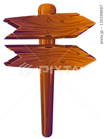 Wooden Direction Signpost with Arrow Pointer Wooden Direction Signpost with Arrow Pointer 130399687