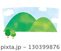 ほのぼのした山と空 130399876